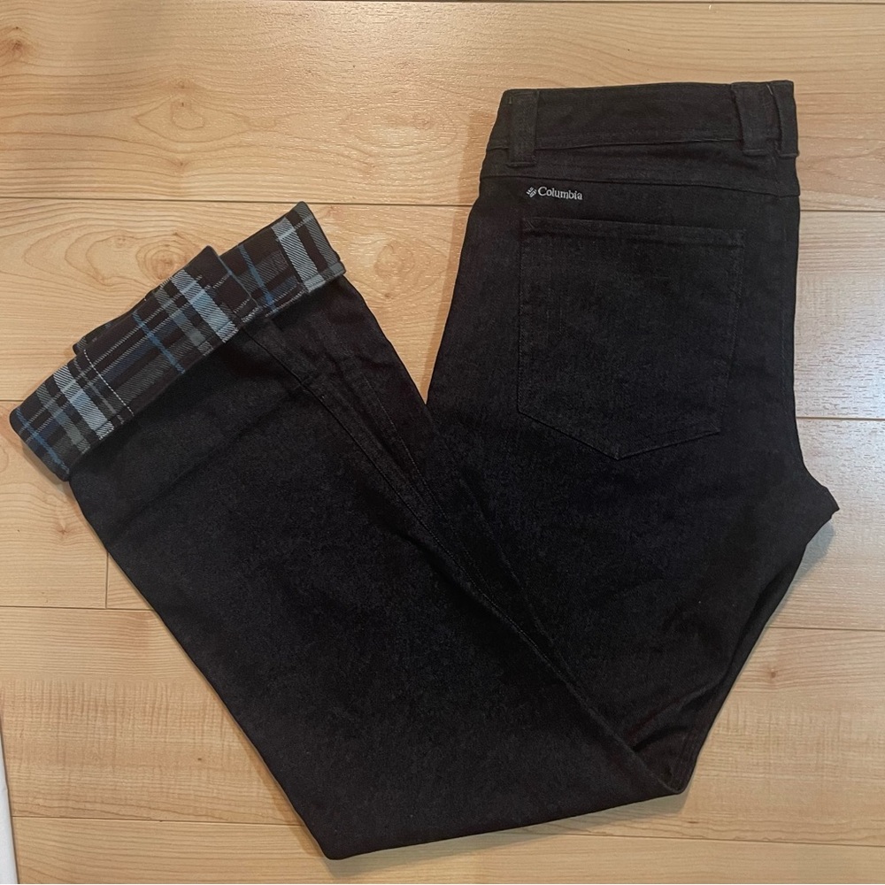 Columbia Dark Blue Pants/Jeans Plaid Cuffs size 8